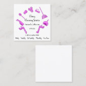 Classy Cleaning Service House Logo Maid Pink Vierkante Visitekaartje (Voorkant / Achterkant)