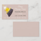 Classy Cleaning Service Maid Glitter Gold Crown Visitekaartje (Voorkant / Achterkant)