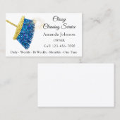 Classy Cleaning Service Maid Gold Blue Ocean Pink Visitekaartje (Voorkant / Achterkant)