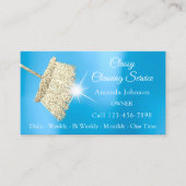 Classy Cleaning Service Maid Gold Blue Ocean Visitekaartje (Voorkant)