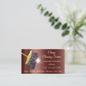 Classy Cleaning Service Maid Gold Brown Roos Visitekaartje (Staand voorkant)