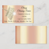 Classy Cleaning Service Maid Gold Coral Hausekeepe Visitekaartje (Voorkant / Achterkant)
