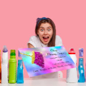 Classy Cleaning Service Maid Gold Fuchsia Pink Visitekaartje