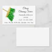 Classy Cleaning Service Maid Gold Green Sparkly Visitekaartje (Voorkant / Achterkant)