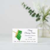 Classy Cleaning Service Maid Gold Green Sparkly Visitekaartje (Staand voorkant)