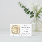 Classy Cleaning Service Maid Gold Groom Logo Visitekaartje (Staand voorkant)