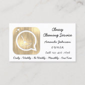 Classy Cleaning Service Maid Gold Groom Logo Visitekaartje (Voorkant)