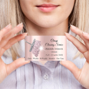 Classy Cleaning Service Maid Gold Silver Roos Visitekaartje