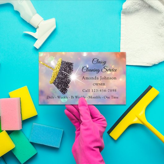 Classy Cleaning Service Maid Gold Silver Roos Visitekaartje