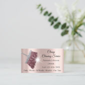 Classy Cleaning Service Maid Gold Silver Roos Visitekaartje (Staand voorkant)