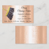 Classy Cleaning Service Maid Grey Silver Roos Gold Visitekaartje (Voorkant / Achterkant)