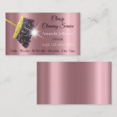 Classy Cleaning Service Maid Grey Silver Roos Visitekaartje (Voorkant / Achterkant)