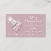 Classy Cleaning Service Maid Roos Broom Crown Visitekaartje (Voorkant)