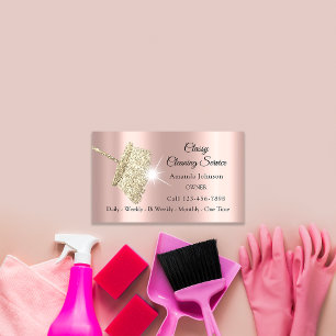 Classy Cleaning Service Maid Roos Gold Spark Visitekaartje