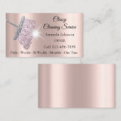 Classy Cleaning Service Maid Roos Silver Blush Visitekaartje (Voorkant / Achterkant)