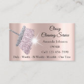 Classy Cleaning Service Maid Roos Silver Blush Visitekaartje (Voorkant)