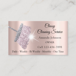 Classy Cleaning Service Maid Roos Silver Blush Visitekaartje