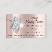 Classy Cleaning Service Maid Roos Silver Grey Visitekaartje (Voorkant)