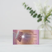 Classy Cleaning Service Maid Roos Silver Holograaf Visitekaartje (Staand voorkant)