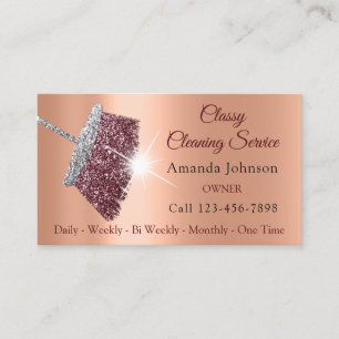 Classy Cleaning Service Maid Roos Silver Peach Visitekaartje