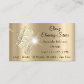 Classy Cleaning Service Maid Sepia Gold Spark Visitekaartje (Voorkant)