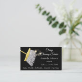 Classy Cleaning Service Maid Silver Gold Black Visitekaartje (Staand voorkant)