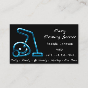 Classy Cleaning Service Maid Vacuum Cleaner Smile Visitekaartje