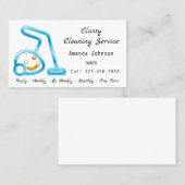 Classy Cleaning Service Maid Vacuum Cleaner Smile Visitekaartje (Voorkant / Achterkant)