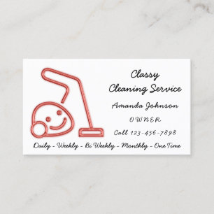 Classy Cleaning Service Maid Vacuum Cleaner Smile Visitekaartje