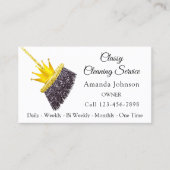 Classy Cleaning Service Maid White Gold Crown Visitekaartje (Voorkant)