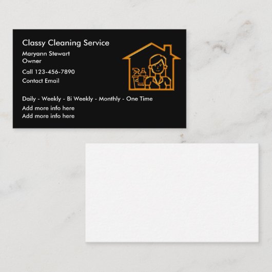 Classy Cleaning Service Moderne Visitekaartjes (Voorkant / Achterkant)