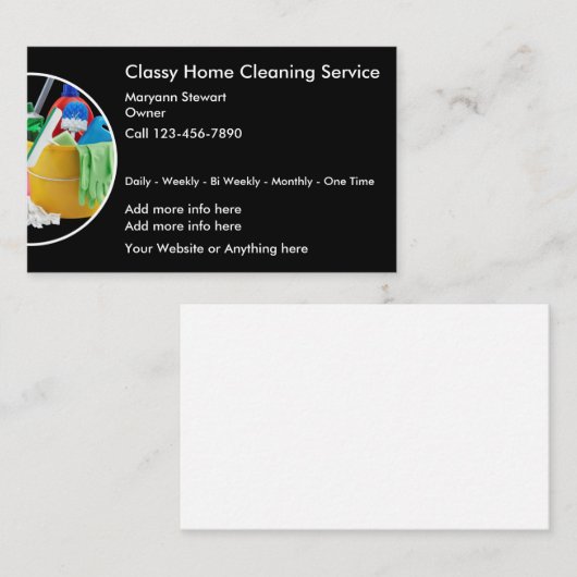 Classy Cleaning Service Moderne Visitekaartjes (Voorkant / Achterkant)