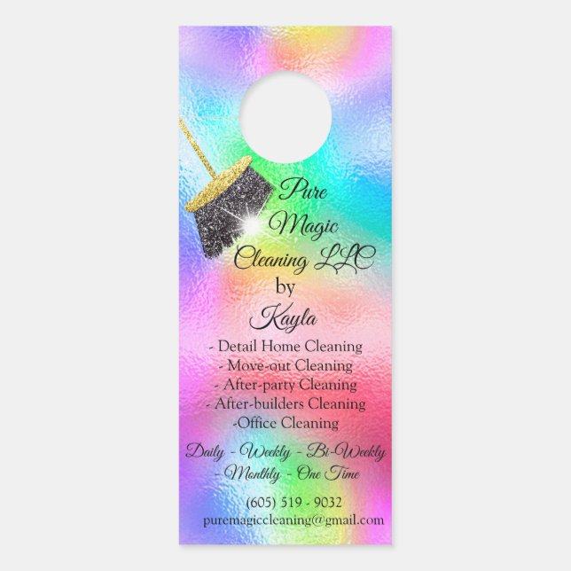 Classy Cleaning Service Move-out Holograph Gold Deurhanger (Voorkant)