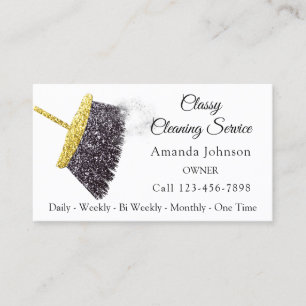 Classy Cleaning Service Residential Gold Black Visitekaartje