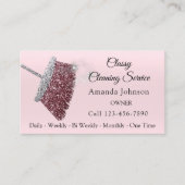 Classy Cleaning Service Residential Silver Pink Visitekaartje (Voorkant)