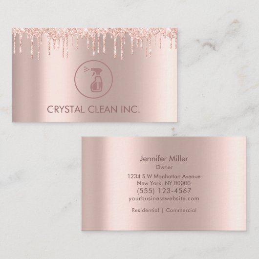 Classy Cleaning Service Roos Glitter Drivers Visitekaartje (Voorkant / Achterkant)