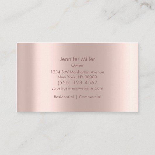 Classy Cleaning Service Roos Gold Simple Visitekaartje (Achterkant)