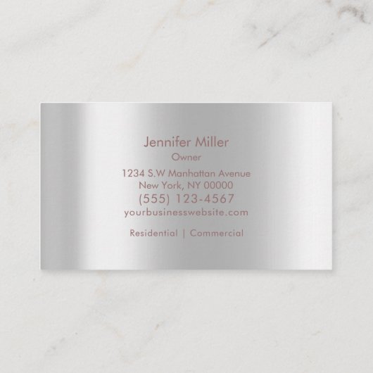 Classy Cleaning Service Roos Gold Simple Visitekaartje (Achterkant)