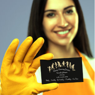Classy Cleaning Services Gold Logo Eenvoudig gemaa Visitekaartje