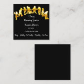 Classy Cleaning Services Gold Logo Maid Black Lux Vierkante Visitekaartje (Voorkant / Achterkant)