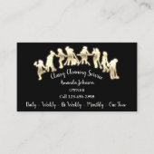 Classy Cleaning Services Gold Logo Maid Black Neon Visitekaartje (Voorkant)