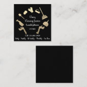 Classy Cleaning Services Gold Logo Maid Black Vip Vierkante Visitekaartje (Voorkant / Achterkant)