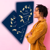 Classy Cleaning Services Gold Logo Maid House Navy Vierkante Visitekaartje