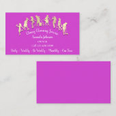 Classy Cleaning Services Gold Logo Maid Pink 3D Visitekaartje (Voorkant / Achterkant)