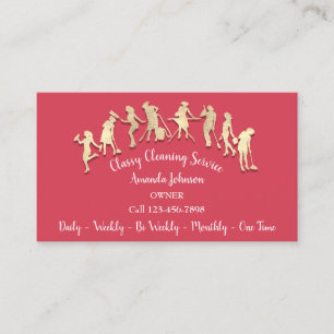 Classy Cleaning Services Gold Logo Maid Snoep Visitekaartje