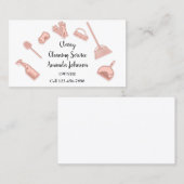 Classy Cleaning Services Gold Logo Maid White Rose Visitekaartje (Voorkant / Achterkant)