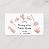 Classy Cleaning Services Gold Logo Maid White Rose Visitekaartje (Voorkant)