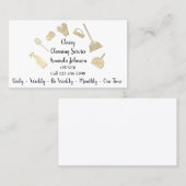 Classy Cleaning Services Gold Logo Maid White Visitekaartje (Voorkant / Achterkant)
