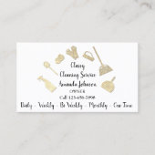 Classy Cleaning Services Gold Logo Maid White Visitekaartje (Voorkant)