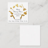Classy Cleaning Services Golden Logo Maid House Vierkante Visitekaartje (Voorkant / Achterkant)